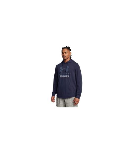 Sweat À Capuche Motif/style Graphique Rival Terry Homme Bleu Under Armour