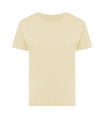 Womens/ladies yala recycled cotton lightweight t-shirt yellow cream Iqoniq
