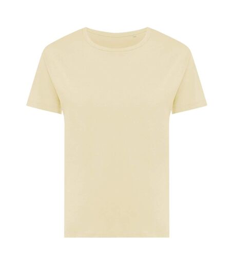 Womens/ladies yala recycled cotton lightweight t-shirt yellow cream Iqoniq