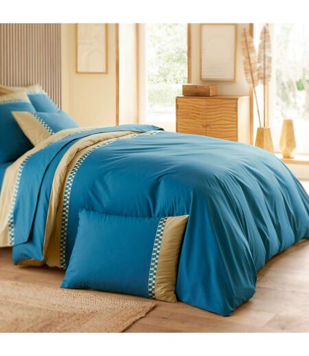 Housse de couette en percale de coton LINOA bleu cobalt