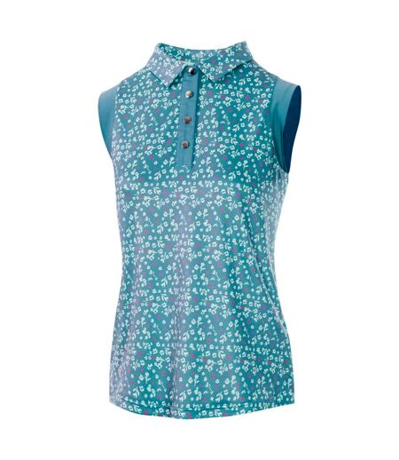 Polo femme turquoise pâle / blanc Island Green