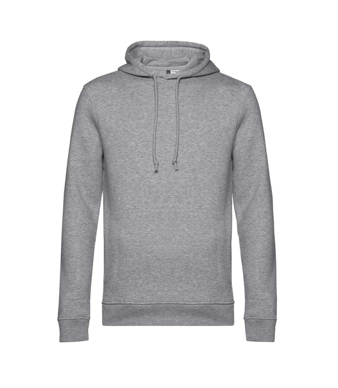 Sweat À Capuche Motif/style Uni Homme Gris Chiné B&C-1