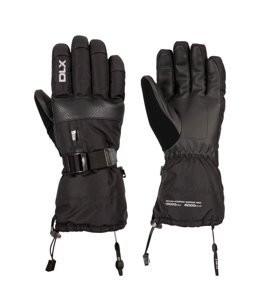 Unisex adult lindley dlx ski gloves black Trespass-2