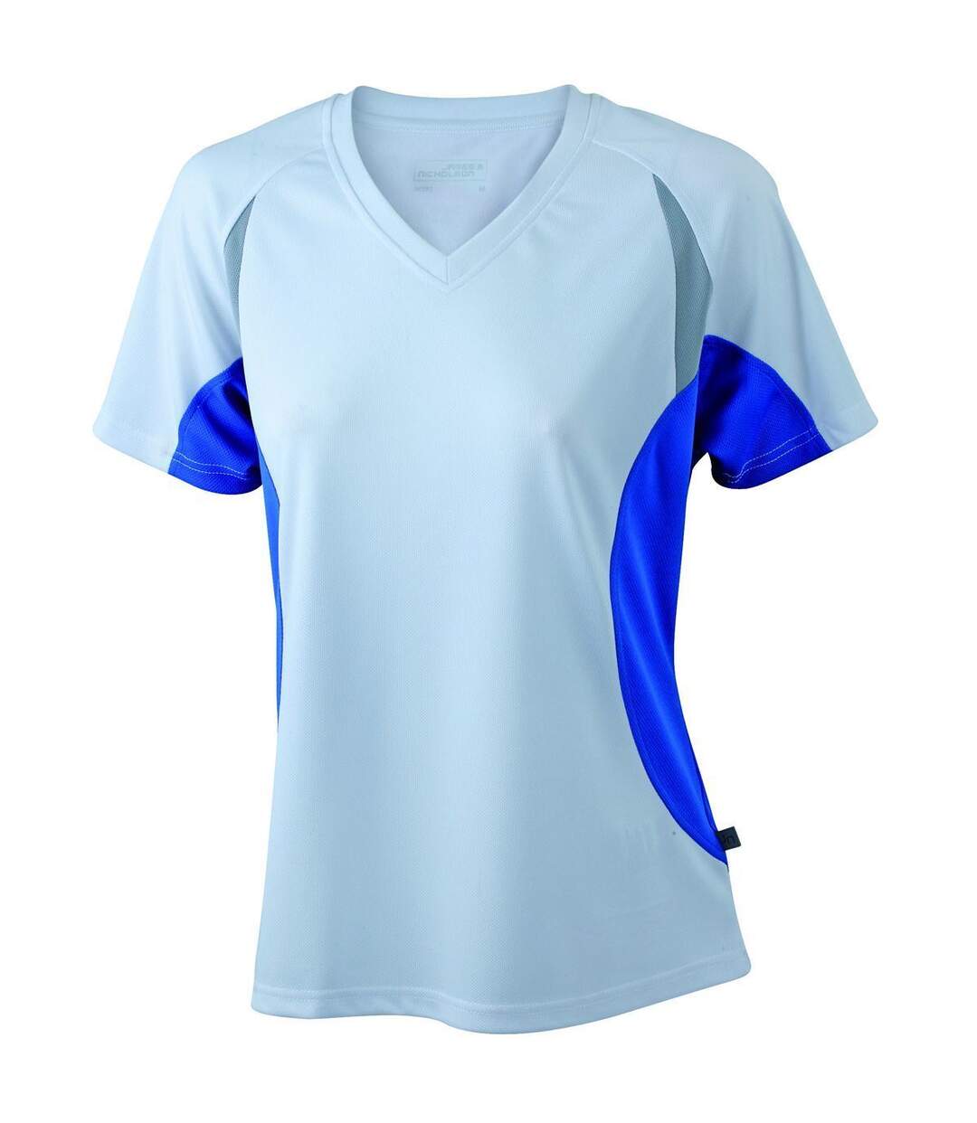 t-shirt running respirant JN390 - blanc et royal - FEMME-1