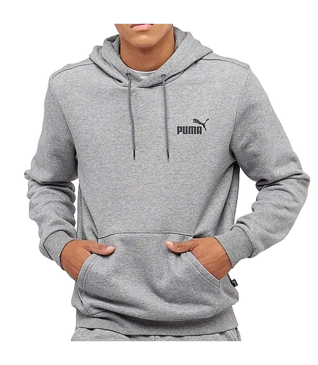 Sweat à capuche ess homme gris chiné Puma-3