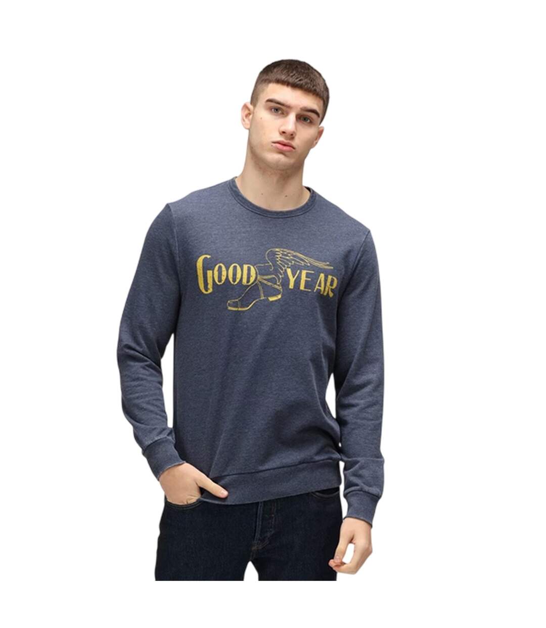 Sweat Motif/style Logo Homme Bleu Goodyear-2