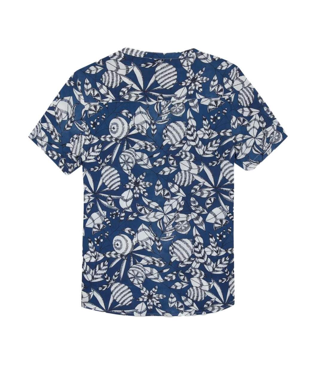 Blouse marine à fleurs femme tbs janiemis - 38-2
