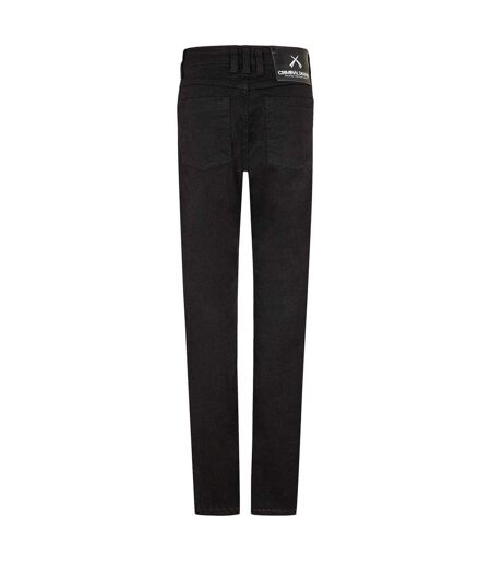Mens Sos Ripped Skinny Jeans Black Criminal Damage