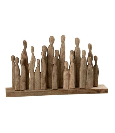 Statuette Déco en Bois 'Groupe de Personnages 36cm Naturel