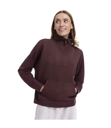 Sweat Uni À Col Montant Zippé Jean Femme Marron Trespass