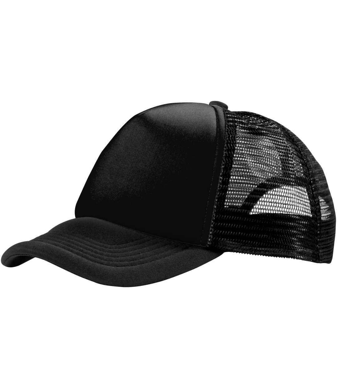 Bullet Trucker 5 Panel Cap (Solid Black) - UTPF978-1