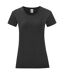 Fruit of the Loom Womens/Ladies Iconic 150 T-Shirt (Black) - UTBC4777-1