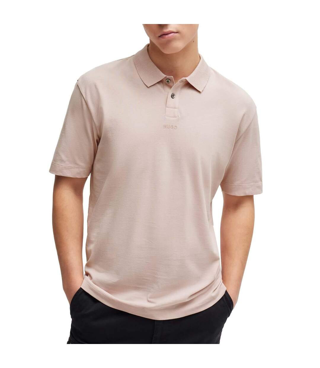 Mens Dangula Print Logo Polo Shirt Pink Hugo-4