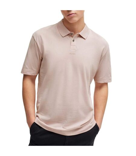 Mens Dangula Print Logo Polo Shirt Pink Hugo
