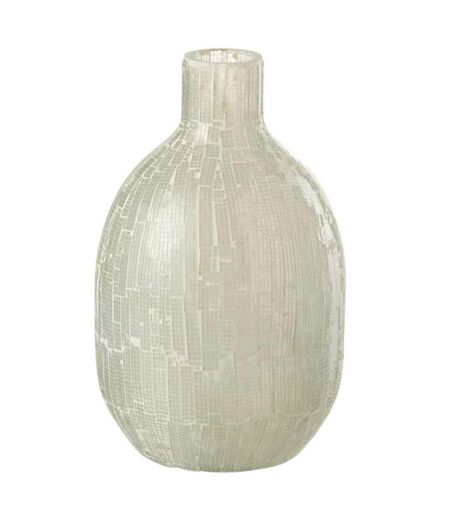 Vase Design en Verre Mosaïque 27cm Gris Clair