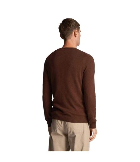 Pull Uni À Col Ras-du-cou Homme Marron Foncé Lyle & Scott