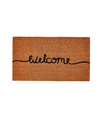 Welcome natural coco coir door mat 70cm x 40cm brown/black Groundsman