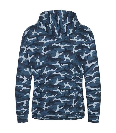 Sweat à capuche homme bleu camouflage Awdis