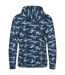 Sweat à capuche homme bleu camouflage Awdis