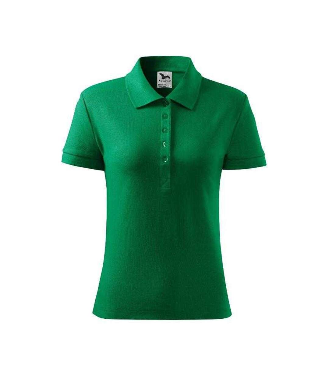 Womens/ladies Cotton Polo Shirt Green Malfini-1