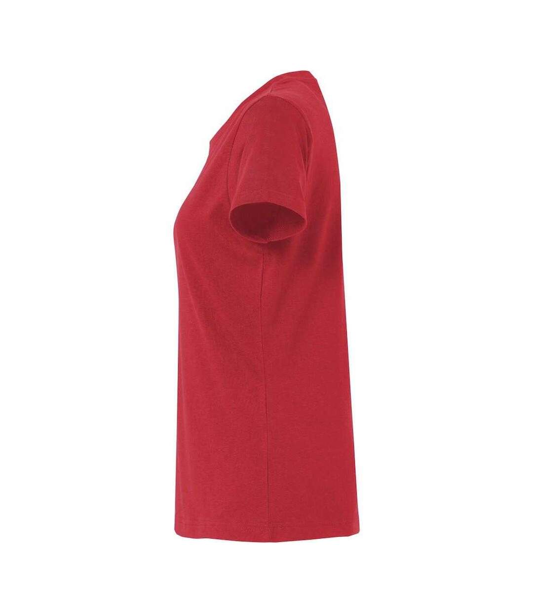 Womens/ladies Plain T-shirt Red Clique-3