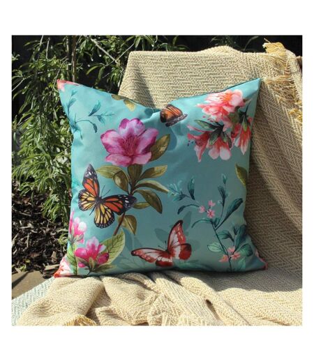 Butterfly outdoor cushion cover one size duck egg blue Evans Lichfield