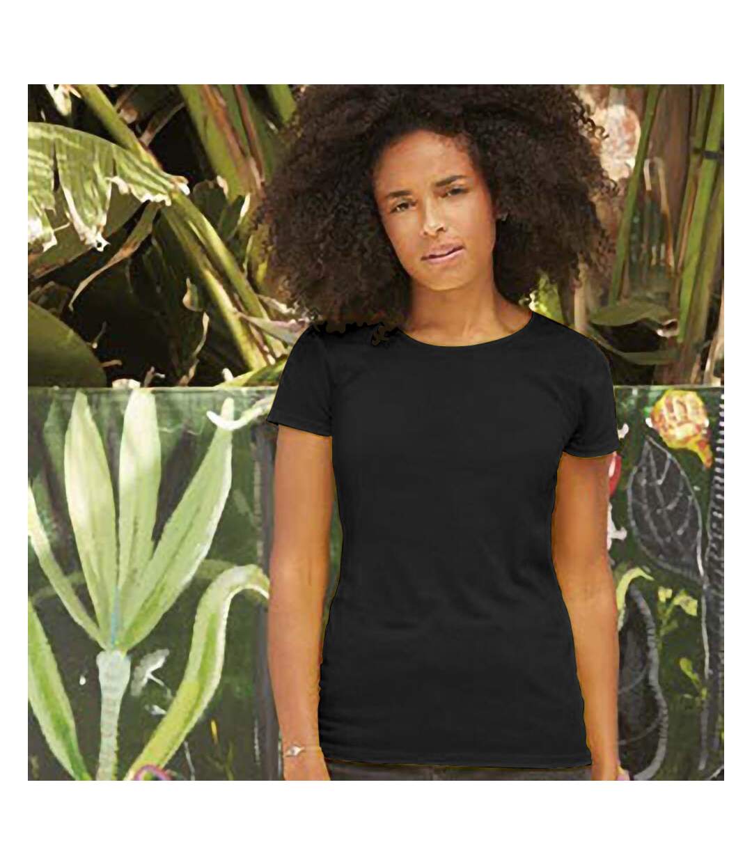 T-shirt femme noir Fruit of the Loom-2