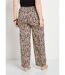 Pantalon taille semi-élastiquée satin fleuri-2