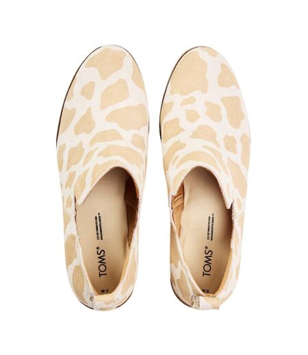 Womens/ladies Kallie Giraffe Print Suede Ankle Boots White Toms
