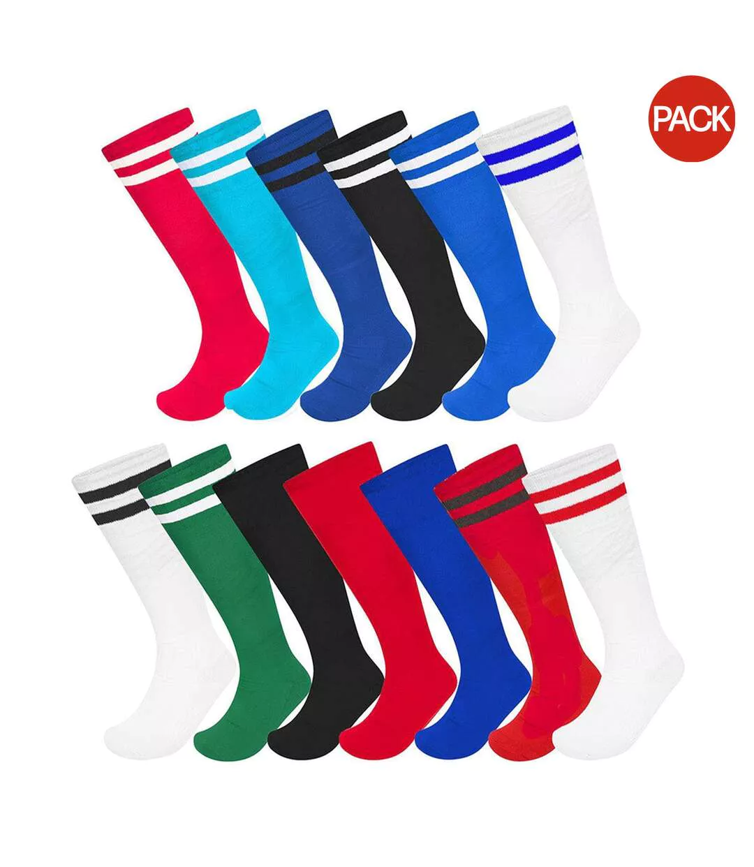 Chaussettes De Foot Motif/style Rayé Homme Vert Blanc Floso-1