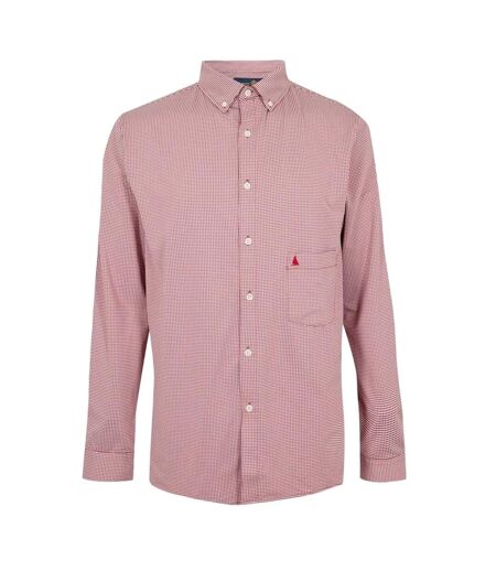 Mens Effortless Checked Tailored Button-down Shirt Dark Pink Musto