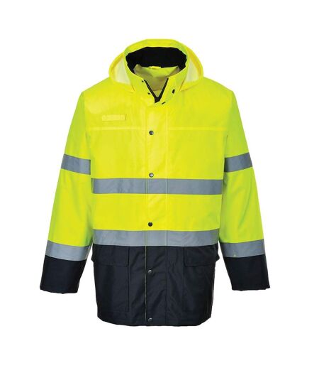 Portwest Mens Contrast Lite Hi-Vis Traffic Jacket (Yellow/Navy) - UTPW457