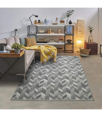 Tapis kilim fait à la main en coton motif géométrique