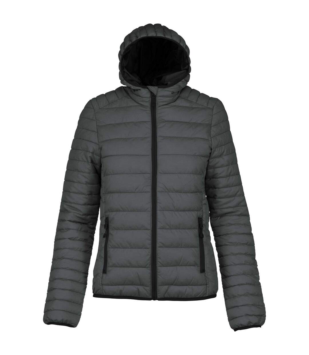 Doudoune Matelassée Femme Gris Foncé Chiné Kariban-1