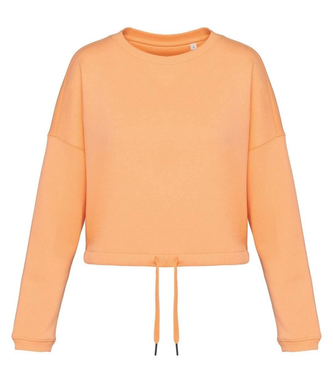 Sweat crop oversize à col rond écoresponsable - Femme - PAT429 - orange abricot-1
