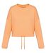 Sweat crop oversize à col rond écoresponsable - Femme - PAT429 - orange abricot-1