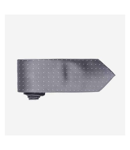 Unisex adult micro-dot tie one size silver/white Premier