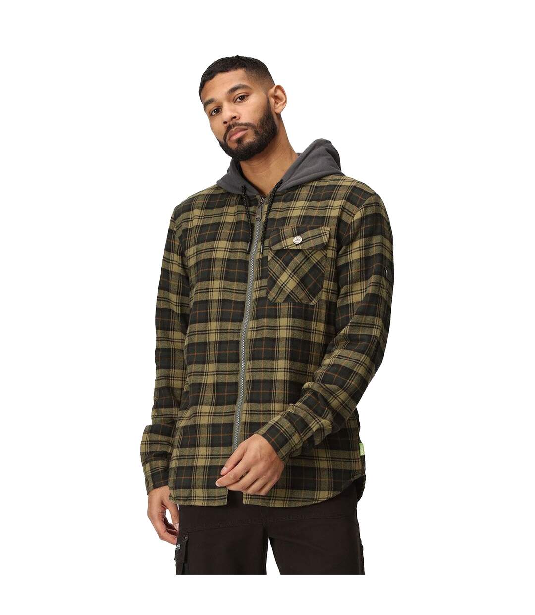 Mens Checked Jacket Dark Khaki Regatta Professional-3
