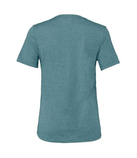 Bella + Canvas Womens/Ladies CVC Relaxed Fit T-Shirt (Deep Teal Heather)
