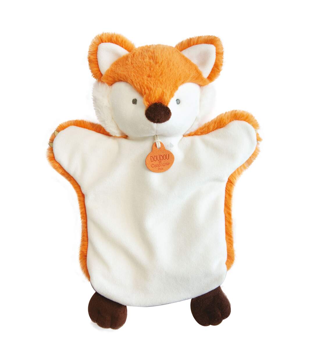 Doudou polyester 2 en 1 collection LES MARIONNETTES Renard-1