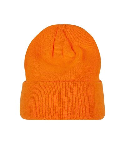 Build Your Brand Adults Unisex Heavy knit Beanie (Orange)