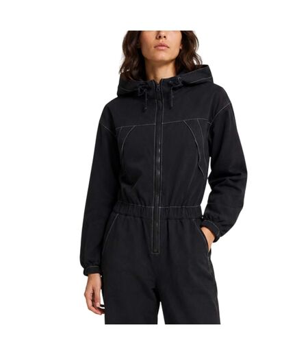 Womens/ladies Veneda Hooded Long-sleeved Jumpsuit Black Timberland