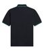 Polo Motif/style Col À Double Rayure Homme Noir Fred Perry-2