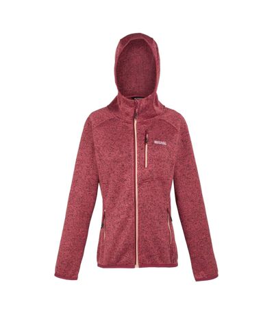 Womens/ladies newhill marl hooded fleece jacket mineral red Regatta