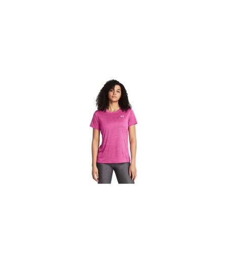 T-shirt Manches Courtes Motif/style À Nœud Femme Rose Blanc Under Armour