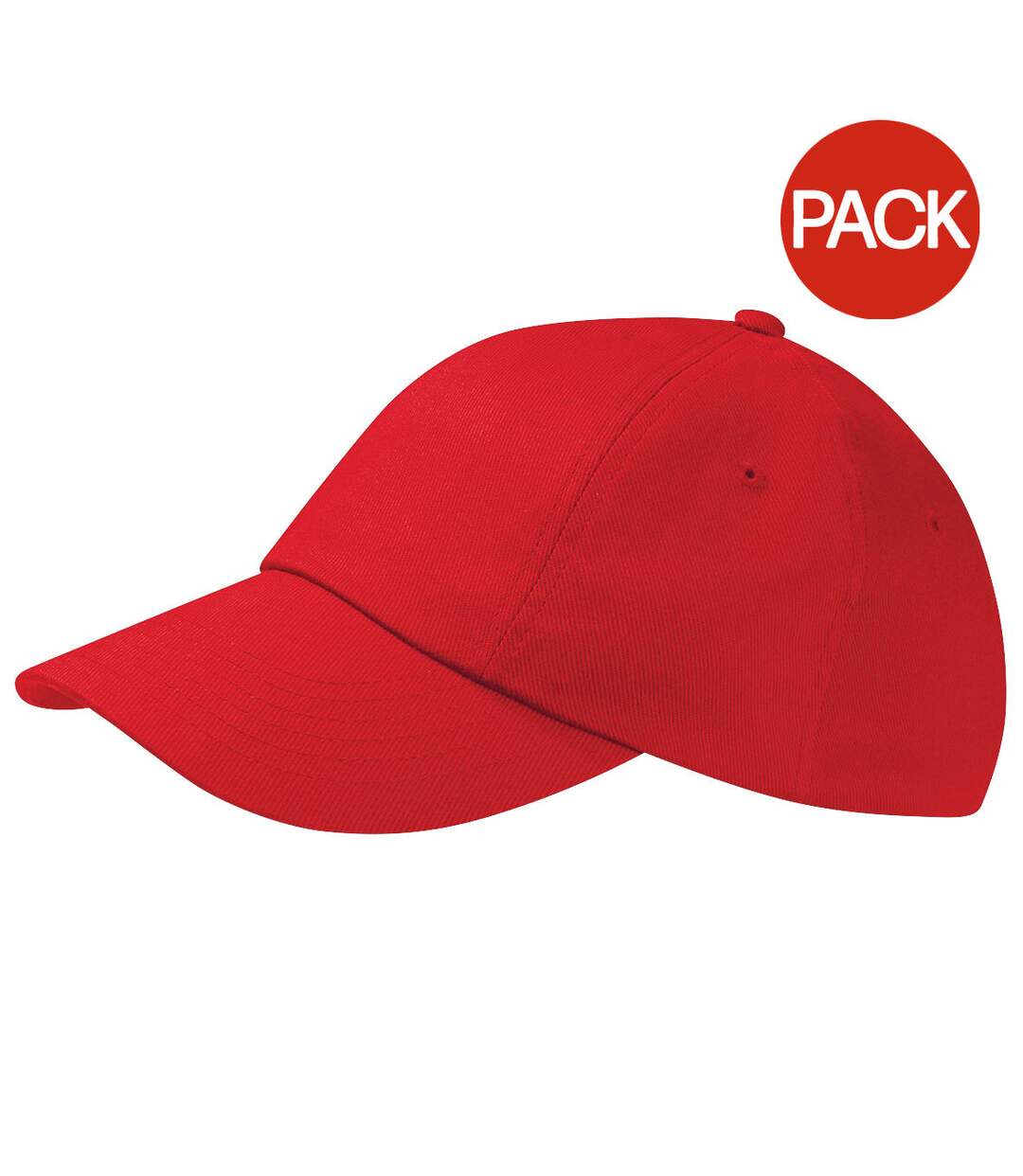Beechfield Unisex Low Profile Heavy Cotton Drill Cap / Headwear (Pack of 2) (Classic Red) - UTRW6730-1
