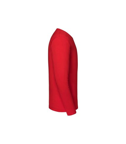 Fruit of the Loom Mens Iconic Premium Long-Sleeved T-Shirt (Red) - UTBC5184
