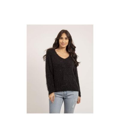 Pull col V maille chenille KRISTINA - Dona X Lisa