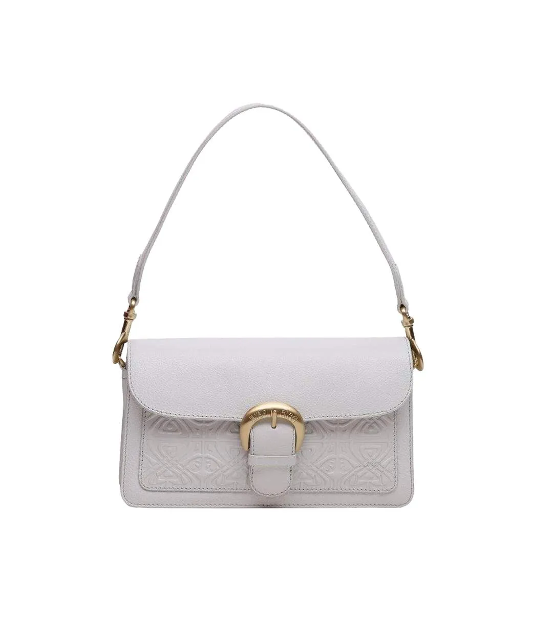 Sienna Embossed Leather Crossbody Bag One Size Ivory Biba-4