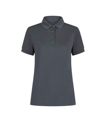 Henbury Womens/Ladies Recycled Polyester Polo Shirt (Charcoal Grey)